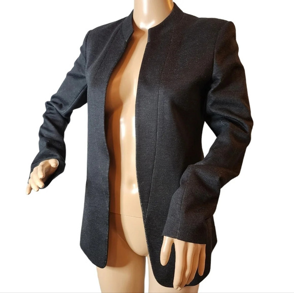 Theory wool-blend grey blazer Jacket. Size 4. Pockets. Open front - Picture 16 of 16